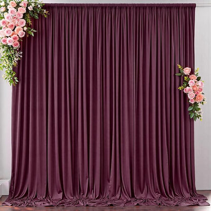 10 ft x 10 ft Wrinkle Free Maroon Backdrop Curtain by Outpain