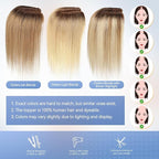 HAIRCUBE Hair Toppers for Women 100% Real Human Hair, Ombre Light Blonde, 6"*5.5"MONO Large Base,65g Hand-moven Real Human HairToppers for Women with ThinningHair