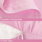NTBAY Zippered Satin Pillow Cases for Hair and Skin, Luxury Queen Hidden Zipper Pillowcases Set of 2, 20x30 Inches, Light Pink