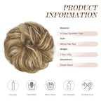 FESHFEN Messy Bun Hair Piece - Elastic Wavy Curly Hair Bun Scrunchies Extensions Synthetic Chignon Hairpieces for Women, Sand 1.5 oz