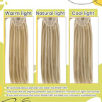 RUNATURE Human Hair Ponytail Extension Blonde, Straight Ponytail Extension Real Human Hair, Ponytail Hair Extensions Short, Remy Natural Hair 12 Inch 70g #16P22 Dark Ash Blonde Highlight Light Blonde