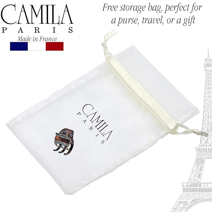 Camila Paris NV124 French Hair Clip for Women, Small 1 Piece Tortoise Girls Hair Claw Clips Jaw. Fashion Durable Styling Hair Accessories for Women, Strong Hold No Slip Grip, Made in France