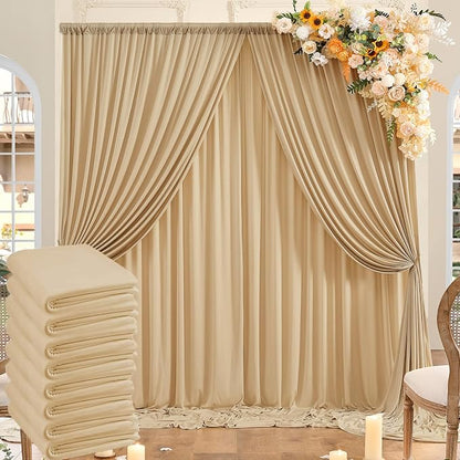 40ft x 10ft Wrinkle Free Champagne Backdrop Curtains by ENJOYYOURPARTY