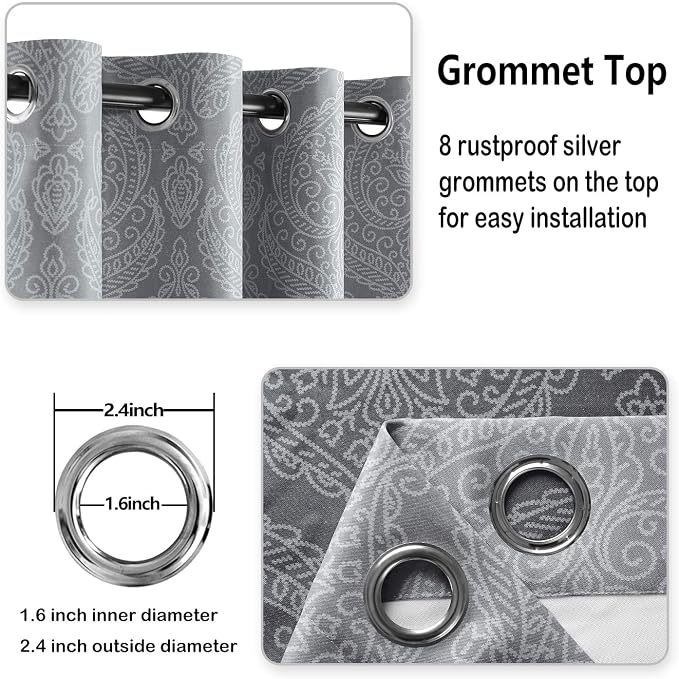DWCN Black Ombre Curtains for Bedroom - Image 3