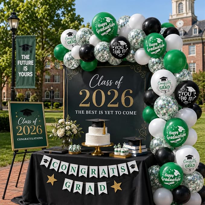 Graduation Balloons Green - Image 4