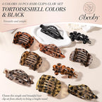 Obeoby 10 Pcs Flat Hair Clips for Women, 3 Styles French Flat Claw Clips for Thin Thick Hair, Medium Duckbill No Slip Hair Accessories Barrettes Girls（Tortoiseshell）