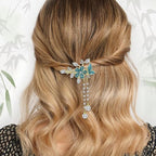 Camellia Flower Hair Clips for Women Vintage Pearl Tassel Barrettes Wedding Birthday Mother's Day Hair Decoration