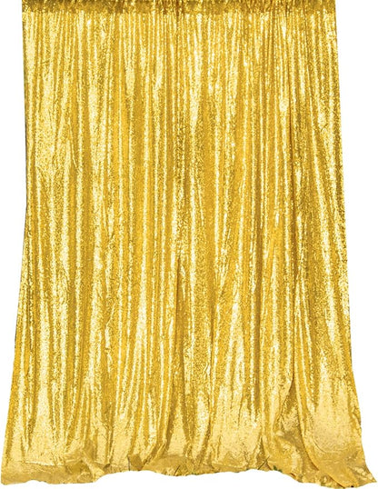 JYFLZQ Gold Sequin Backdrop Curtains 7ft x 7ft 1 Panel Glitter Photo Booth - Image 6