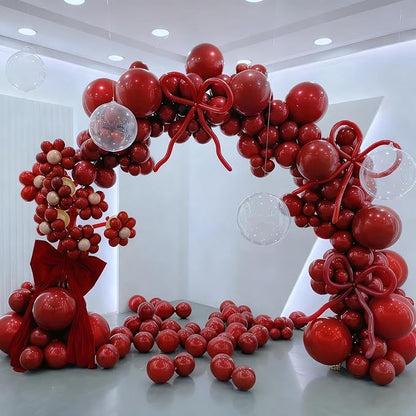 412pcs Ruby Red Balloon Arch Kit, 18 12 10 5 Inch Different Sizes Matte Latex - Image 6