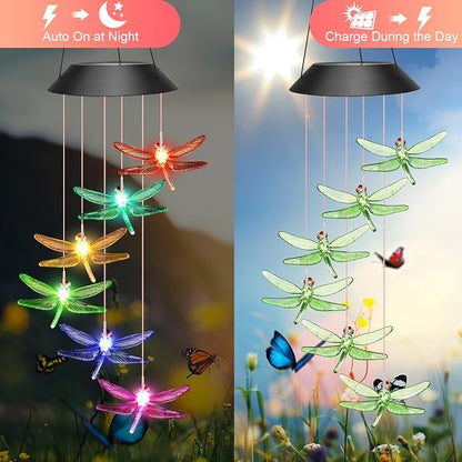 Winzwon Gifts for Mom Grandma Wife Solar Lights Outdoor Wind Chimes | WindChime - Image 6