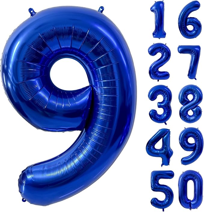 40 inch Navy Blue Number Balloon Dark Blue 9 Balloons Giant Foil Helium by Yeodong