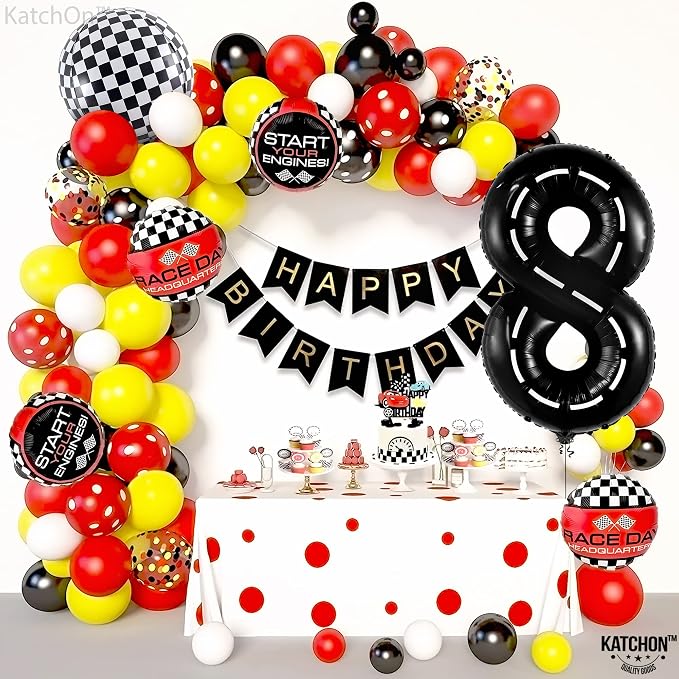 KatchOn Number 8 Check Balloon 40 Inch, 8 Construction Balloon Decor | 8th Road - Image 3