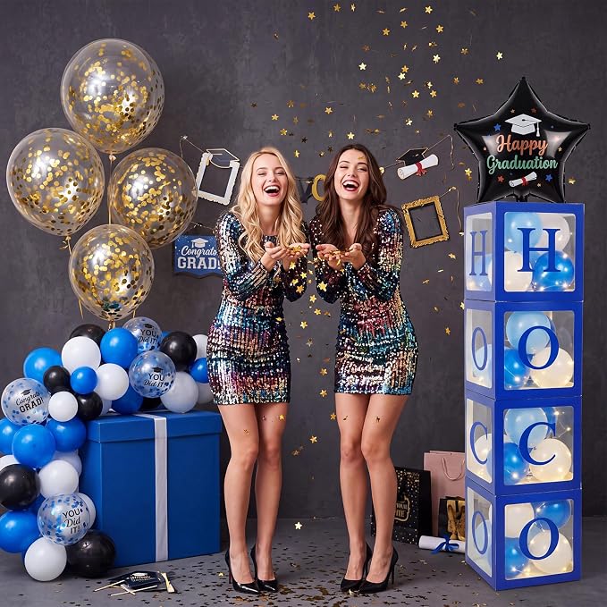 4 Pcs HOCO Boxes with Letters 11.8 x 11.8 x 11.8 Inch Clear Homecoming Balloon - Image 4