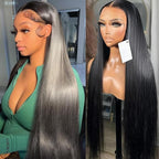 Lemoda 13x6 Full Lace Frontal Wig 180% Density Straight Lace Front Wigs Human Hair HD Transparent Lace Glueless Wig Pre Plucked 15A Brazilian Virgin Human Hair Wigs for Women 18 Inch