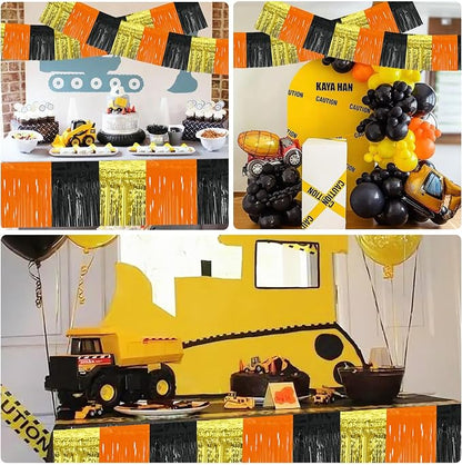 BEISHIDA Gold Orange Black Fringe Garland Banner Wall Tinsel Foil Streamers | - Image 5