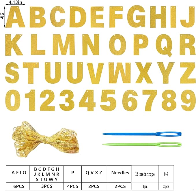DIY Banner Kit with Letters Glitter Banner Letters Customizable Birthday - Image 2