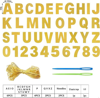 DIY Banner Kit with Letters Glitter Banner Letters Customizable Birthday - Image 2