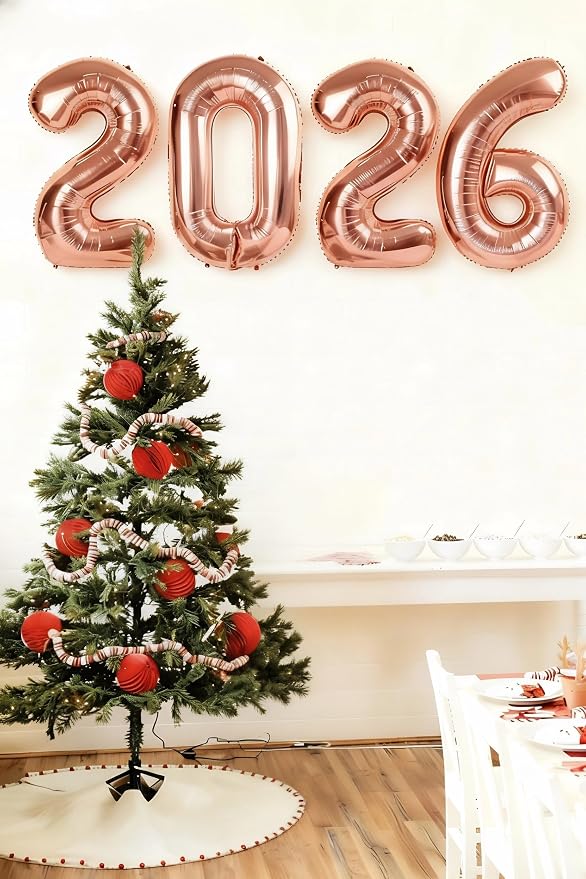 2026 Rose Gold Numbers Balloon 40 Inch, Happy New Years 2026 Balloons - Image 3