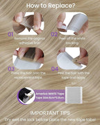 LaaVoo Tape in Hair Extensions Human Hair Tape in Extensions 22 Inch 40pcs 100g Golden Blonde Highlights with Medium Blonde Hair Extensions Tapes in Real Human Hair Silky Straight