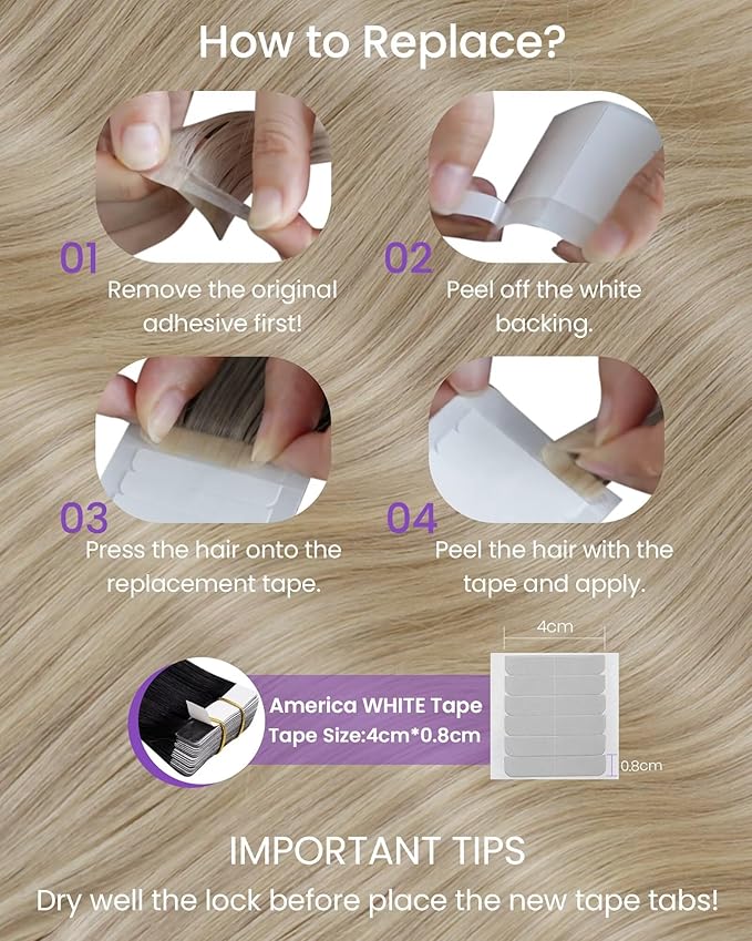 LaaVoo Blonde Tape in Hair Extensions Human Hair Dark Ash Blonde Highlighted with Light Blonde Tape ins Human Hair Extensions Double Wefts 12 Inch 20pcs 30g