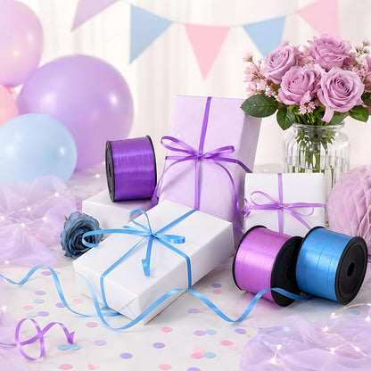 BEISHIDA 3 Pack 100 Yard Blue Purple Curling Crimped Ribbon Balloon String - Image 4