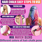 Jim&Gloria 16 Dustless Hair Chalk for Girls Washable Dye, Birthday Gifts for Teen Girls Makeup Kit, Temp Paint Temporary Hair Color for Teen Girl Gifts Trendy Stuff
