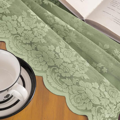 Kotile Sage Green Lace Curtains - Image 8