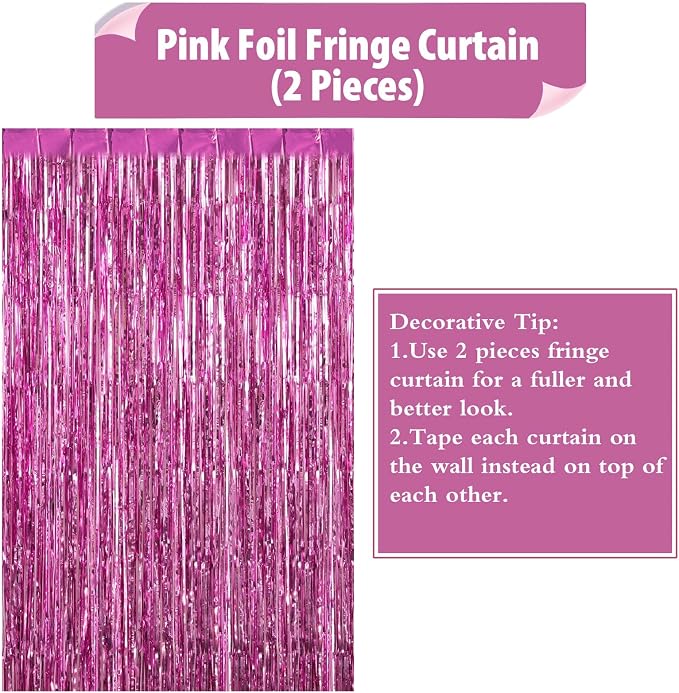 2 Pack Fringe Curtains Foil Shiny Fringe Backdrop Tinsel Door Streamers Foil - Image 6