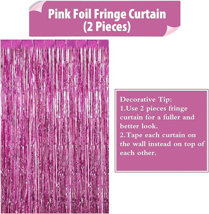 2 Pack Fringe Curtains Foil Shiny Fringe Backdrop Tinsel Door Streamers Foil - Image 6