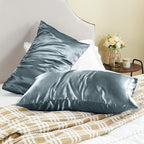 BEDELITE Satin Pillowcase for Hair and Skin, Super Soft and Cooling Similar to Silk Pillow Cases 2 Pack with Envelope Closure, Gift for Women Men(20"x30" Queen Size, Space Grey)