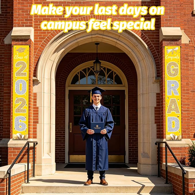 Graduation Decorations 2026, Class of 2026 Banner Congrats Grad | Yellow Porch - Image 5