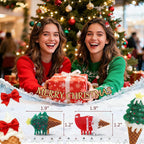 Original Italian Designed Mini Christmas Hair Claw Clips for Women, Strong Grip Plant-Based Acetate Hair Clips for Girls, Cute Christmas Tree Santa Ice Cream Hair Accessories With Gift Box 2pcs