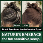 Black Hair Dye Shampoo 6-in-1 Unisex Natural Herbal Formula, Hair Color Shampoo for Women&Man Long-Lasting Color for Grey Coverage Home & Salon (Dark Brown)