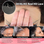 MEIMEI SKINLIKE Real HD Lace Wig Loose Deep Wave Lace Front Wigs Human Hair Pre Plucked Bleached Knots 200% Density Ultra-thin Invisible HD Lace 13x4 Loose Wave Wigs Human Hair for Women