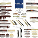 Giorgio G16 Fine Tooth and Wide Tooth Detangler Comb - Hair Comb for Men and for Women - Ideal as a Hair Styling Barber Comb and Detangler - Saw Cut and Handmade (Tortoiseshell)