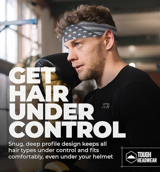 Tough Headwear Tough Outfitters Headband for Men - Mens Headbands - Working Out Sports Performance Head Bands - Athletic Cycling Running Sweat Band, Football Headbands - Sweat Bands Men/Women