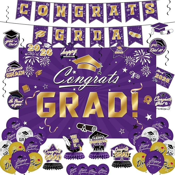 Graduation Decorations 2026 Set by BringWarmandGiftstoFamily