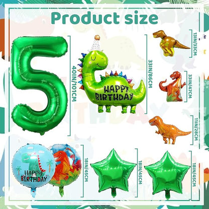 Dinosaur Party Decorations Balloons Green - Image 3