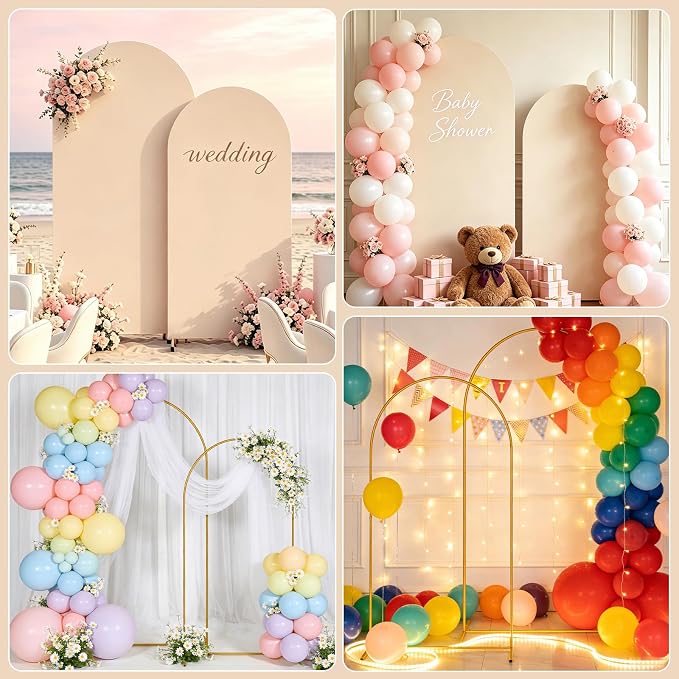 2 Pack Arch Backdrop Stand and Cover Set, Balloon Arch Stand | Metal Background - Image 7