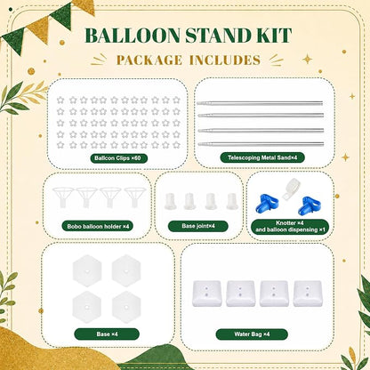 4 Pack Balloon Stands for Floor Adjustable Balloon Column Stand Kit | Metal - Image 4