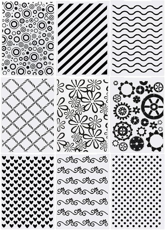 9 Plastic Embossed Folders by Woopsoo