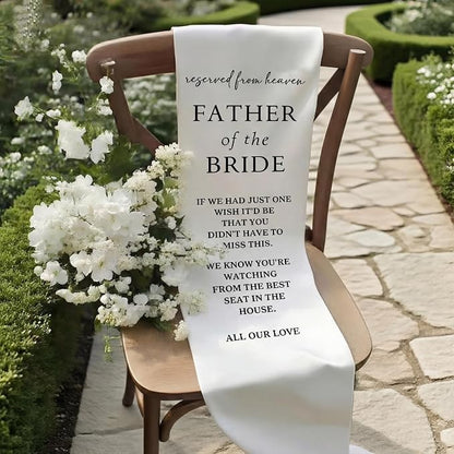 HunnmingRe Bride Father Wedding Memorial Reserved Chair Sign Banner in Loving - Image 8