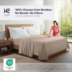 Kickoff Viscose Bamboo Pillowcase, Queen, Set of 2, 100% Organic Hidden Zippered Viscose Bamboo Pillow Case Queen Size, Cooling Pillow Cover for Hot Sleepers (20"x30", Snow White)
