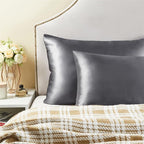 BEDELITE Satin Pillowcase for Hair and Skin, Super Soft and Cooling Similar to Silk Pillow Cases 2 Pack with Envelope Closure, Gift for Women Men(13"x18" Toddler Size, Dark Grey)