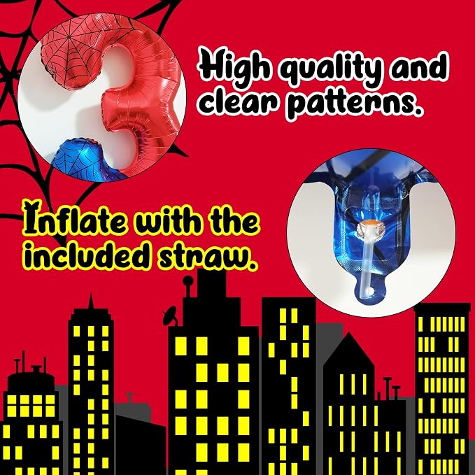 40 Inch Giant Spider Theme Number Foil Balloons - Image 4
