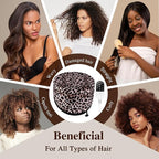 Heat Cap Leopard Thermal Steam Cap - 10-Level Heating for Deep Conditioning Natural and Black Hair at Home