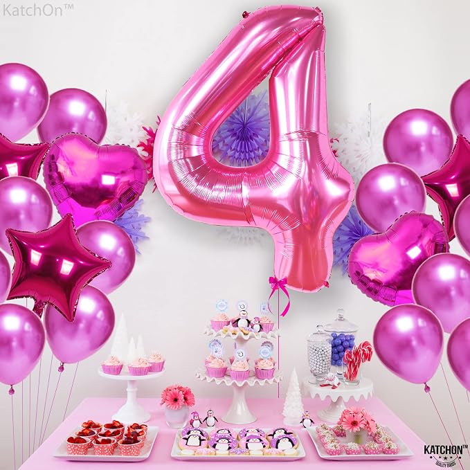 KatchOn Hot Pink 4 Balloon Number - Image 6