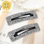 Rhinestone and Crystal Hair Clips 2-Pack, Sparkly Barrettes & Elegant Bling Accessories for Women & Girls(Set9)