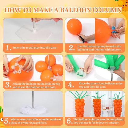 Carrot Balloon Column Stand Kit 2 Sets, 2 Adjustable Metal Pillars - Image 4