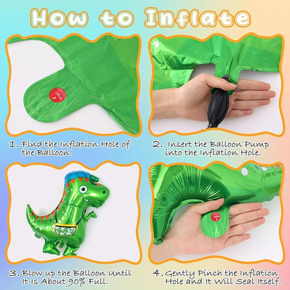 7 Pcs Dinosaur Balloons, Baby Dinosaur Foil Balloons, Giant Dino Animal Mylar - Image 7